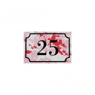 Numéro de maison / rue gravé et personnalisé couleur Camo Rose chiffres noirs - Signalétique extérieure