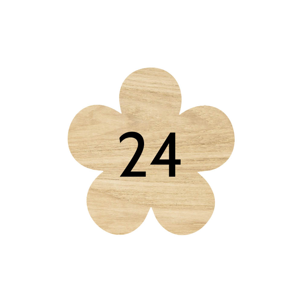 Numéro pour boite aux lettres personnalisable par gravure modèle Fleur couleur Camo Rose