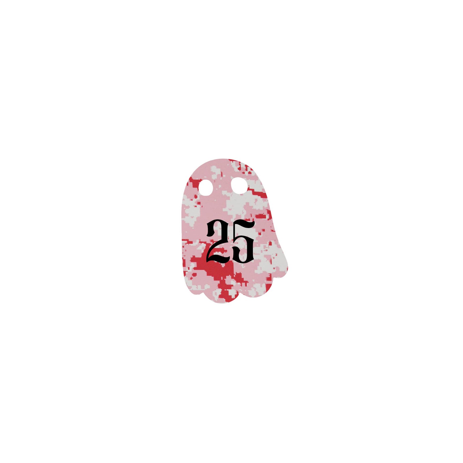 Numéro fantaisie personnalisable pour boite aux lettres couleur Camo Rose chiffres noirs - Modèle Fantôme