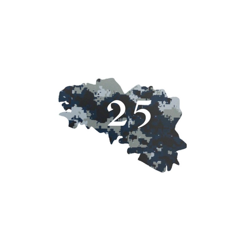Numéro fantaisie personnalisable pour boite aux lettres couleur Camo Bleu chiffres blancs - Modèle région Bretagne Numéro fantaisie personnalisable pour boite aux lettres couleur Camo Bleu chiffres blancs - Modèle région Bretagne