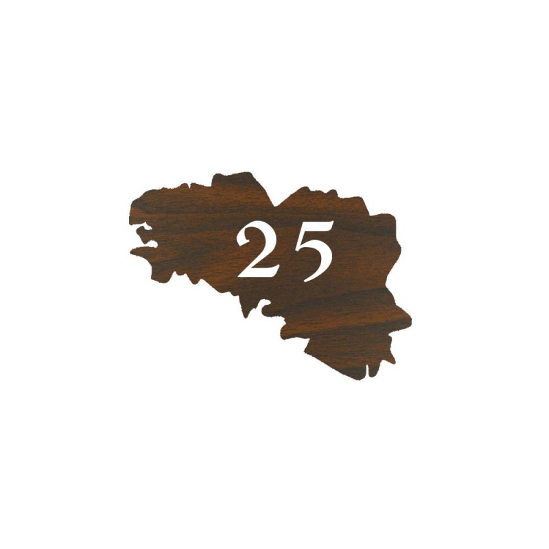 Numéro fantaisie personnalisable pour boite aux lettres couleur effet bois foncé chiffres blancs - Modèle région Bretagne Numéro fantaisie personnalisable pour boite aux lettres couleur effet bois foncé chiffres blancs - Modèle région Bretagne