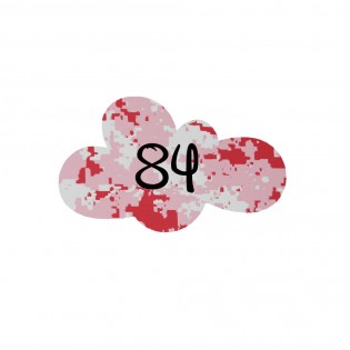 Numéro fantaisie personnalisable pour boite aux lettres couleur Camo Rose chiffres noirs - Modèle Nuage