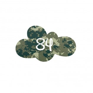 Numéro fantaisie personnalisable pour boite aux lettres couleur Camo Vert chiffres blancs - Modèle Nuage