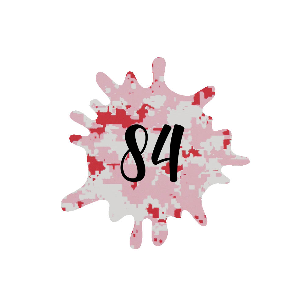 Numéro fantaisie personnalisable pour boite aux lettres couleur Camo Rose chiffres noirs - Modèle Splash