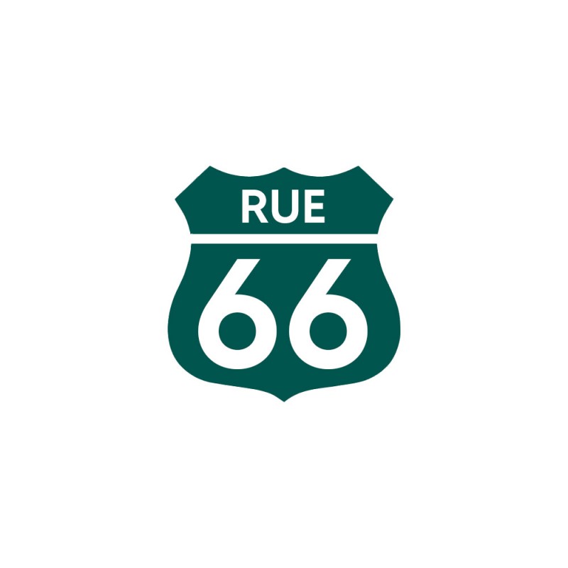 Numéro fantaisie personnalisable pour boite aux lettres couleur vert foncé chiffres blancs - Modèle Route 66