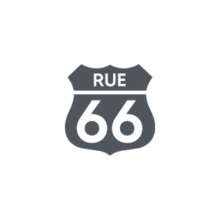Numéro fantaisie personnalisable pour boite aux lettres couleur gris chiffres blancs - Modèle Route 66