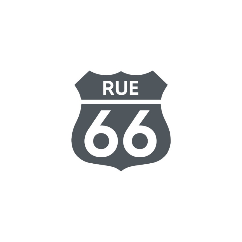 Numéro fantaisie personnalisable pour boite aux lettres couleur gris chiffres blancs - Modèle Route 66