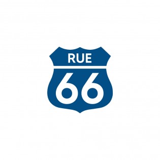 Numéro fantaisie personnalisable pour boite aux lettres couleur bleu chiffres blancs - Modèle Route 66