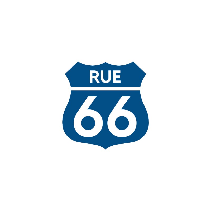 Numéro fantaisie personnalisable pour boite aux lettres couleur bleu chiffres blancs - Modèle Route 66