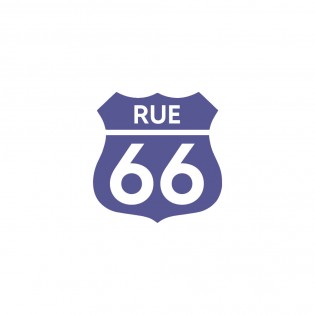 Numéro fantaisie personnalisable pour boite aux lettres couleur violet chiffres blancs - Modèle Route 66