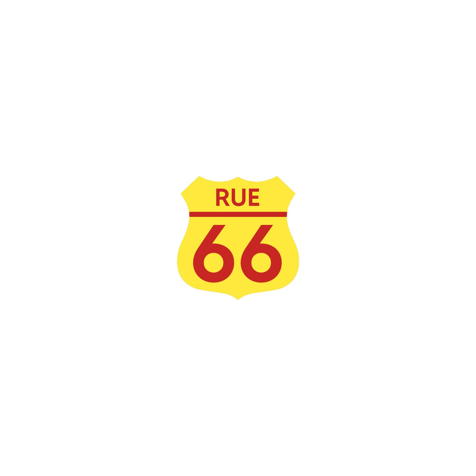 Numéro fantaisie personnalisable pour boite aux lettres couleur jaune chiffres rouges - Modèle Route 66