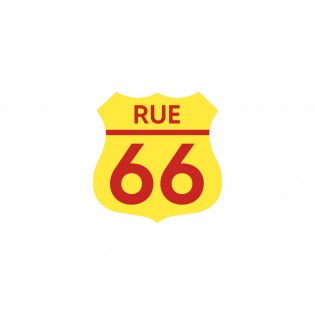 Numéro fantaisie personnalisable pour boite aux lettres couleur jaune chiffres rouges - Modèle Route 66