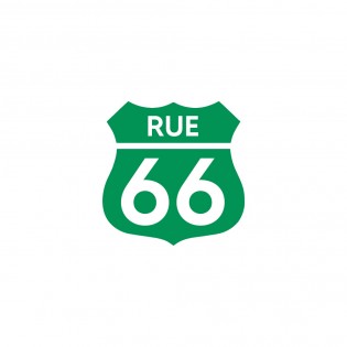 Numéro fantaisie personnalisable pour boite aux lettres couleur vert pomme chiffres blancs - Modèle Route 66