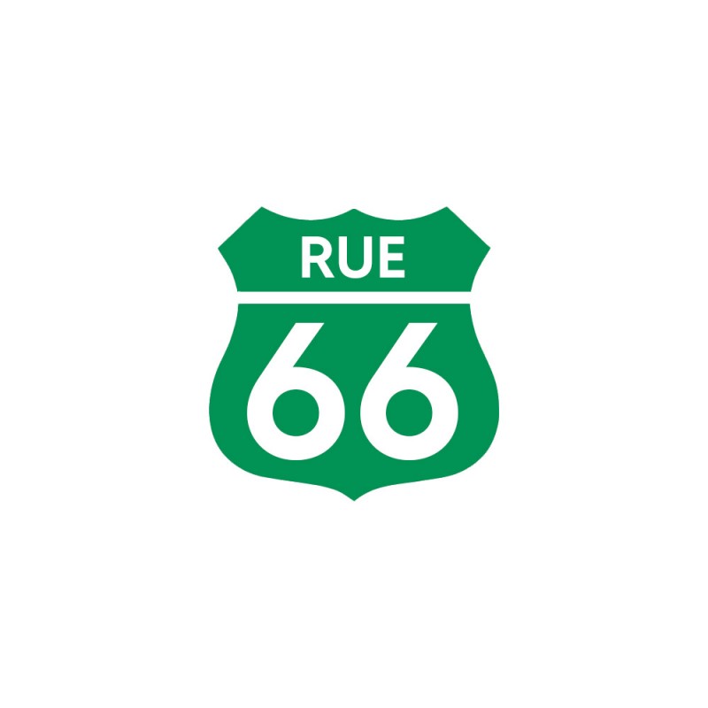 Numéro fantaisie personnalisable pour boite aux lettres couleur vert pomme chiffres blancs - Modèle Route 66