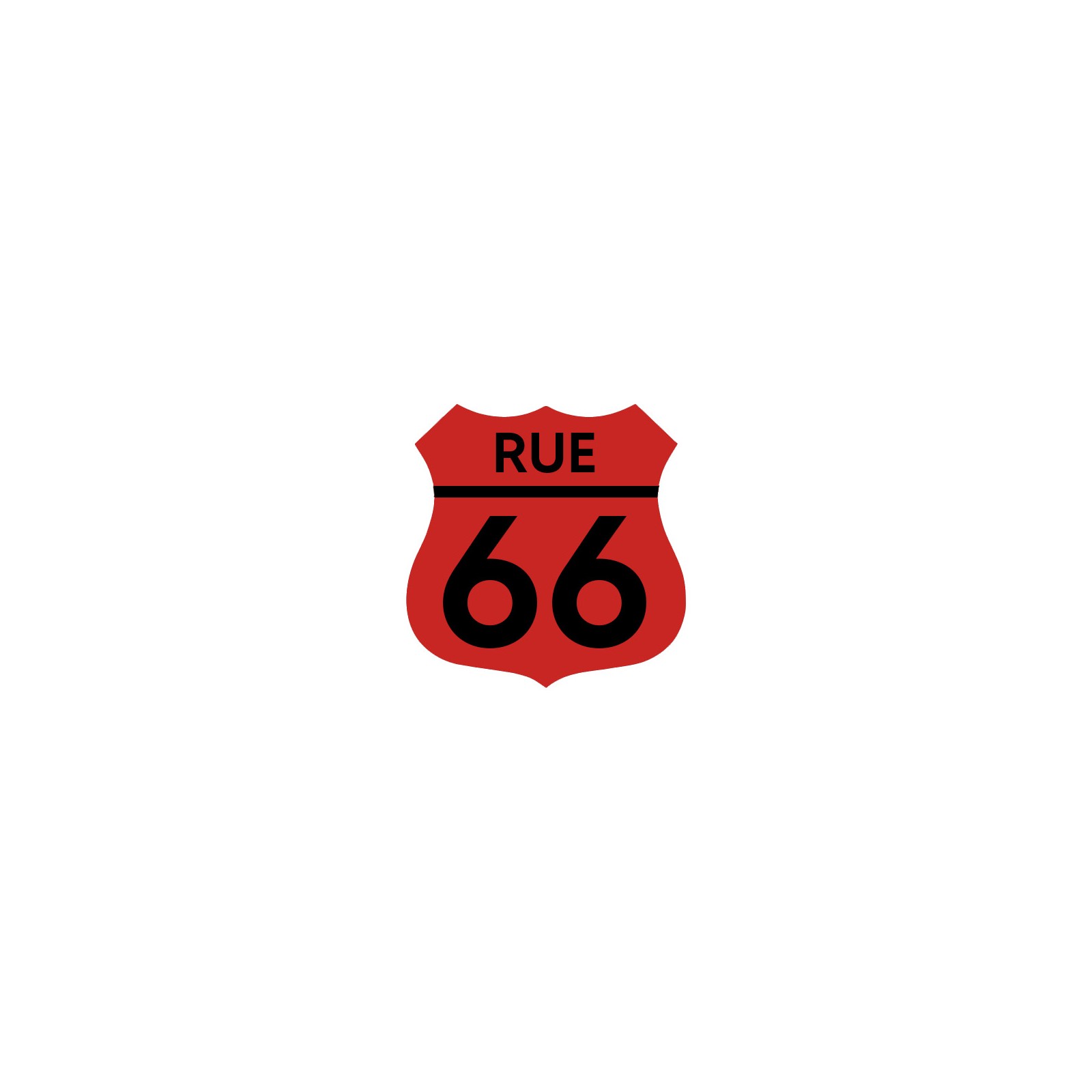 Numéro fantaisie personnalisable pour boite aux lettres couleur rouge chiffres noirs - Modèle Route 66
