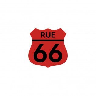 Numéro fantaisie personnalisable pour boite aux lettres couleur rouge chiffres noirs - Modèle Route 66