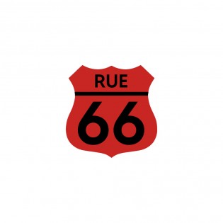 Numéro fantaisie personnalisable pour boite aux lettres couleur rouge chiffres noirs - Modèle Route 66
