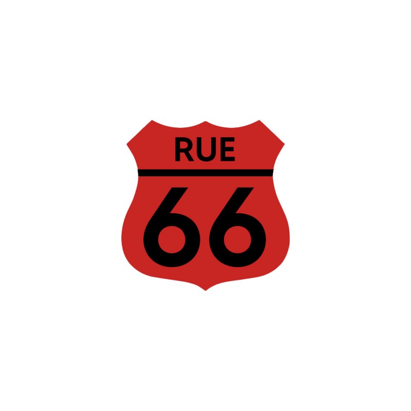 Numéro fantaisie personnalisable pour boite aux lettres couleur rouge chiffres noirs - Modèle Route 66