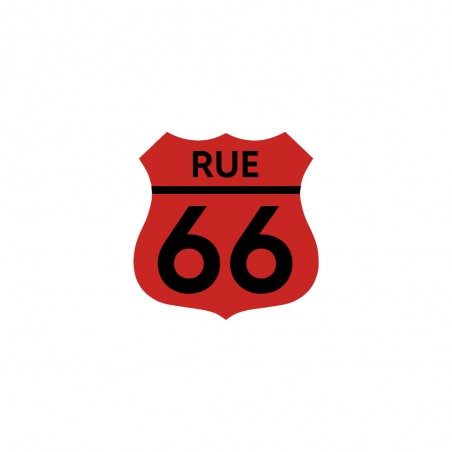 Numéro fantaisie personnalisable pour boite aux lettres couleur rouge chiffres noirs - Modèle Route 66