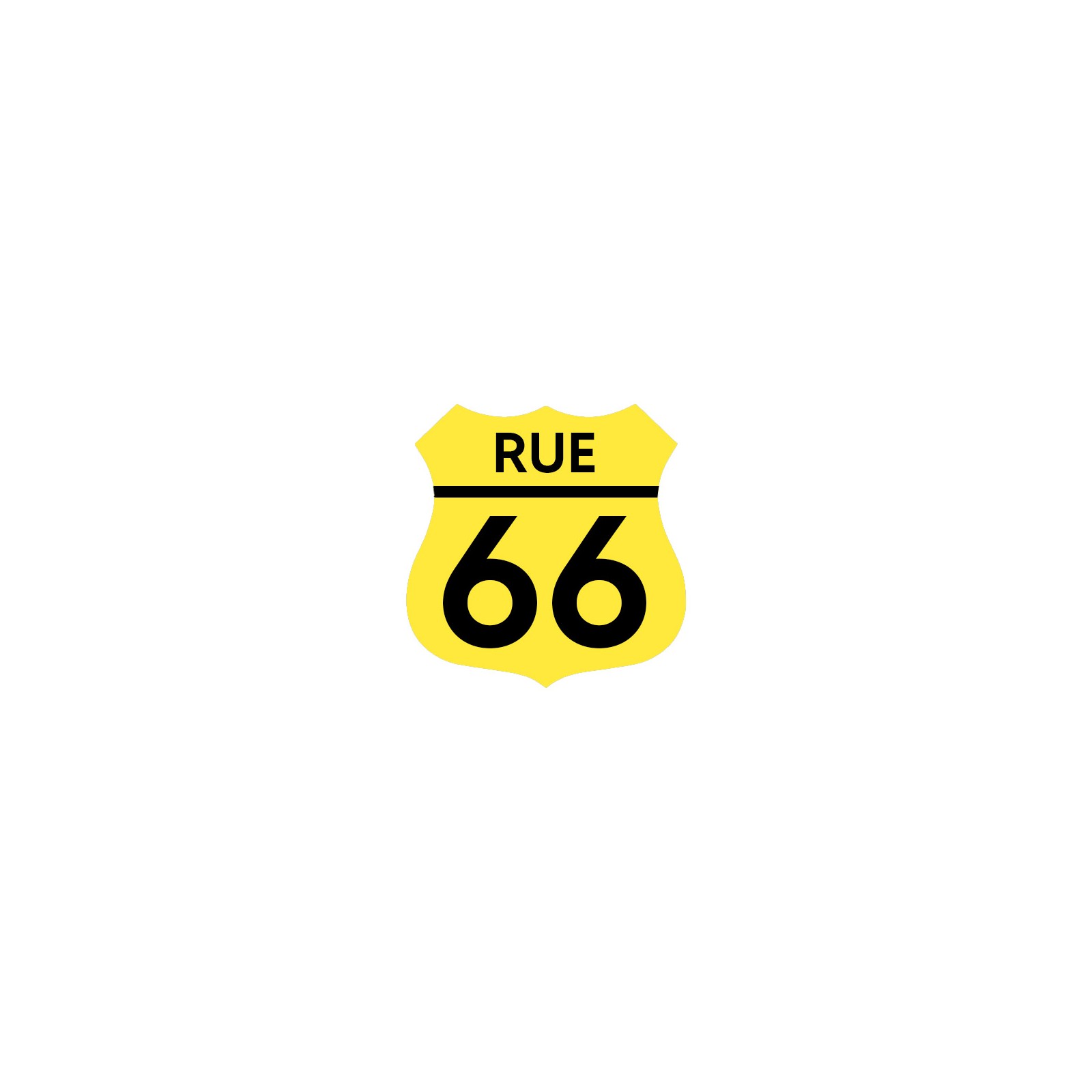 Numéro fantaisie personnalisable pour boite aux lettres couleur jaune chiffres noirs - Modèle Route 66