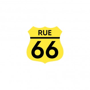 Numéro fantaisie personnalisable pour boite aux lettres couleur jaune chiffres noirs - Modèle Route 66