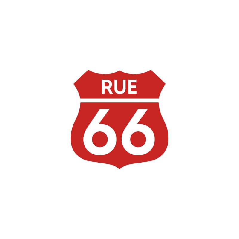 Numéro fantaisie personnalisable pour boite aux lettres couleur rouge chiffres blancs - Modèle Route 66