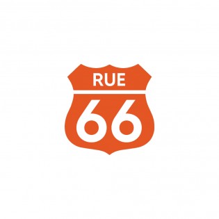 Numéro fantaisie personnalisable pour boite aux lettres couleur orange chiffres blancs - Modèle Route 66