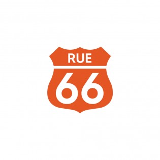 Numéro fantaisie personnalisable pour boite aux lettres couleur orange chiffres blancs - Modèle Route 66