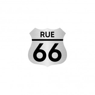 Numéro fantaisie personnalisable pour boite aux lettres couleur argent chiffres noirs - Modèle Route 66