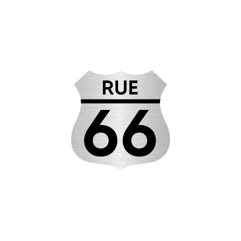 Numéro fantaisie personnalisable pour boite aux lettres couleur argent chiffres noirs - Modèle Route 66