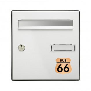 Numéro fantaisie personnalisable pour boite aux lettres couleur cuivre chiffres noirs - Modèle Route 66