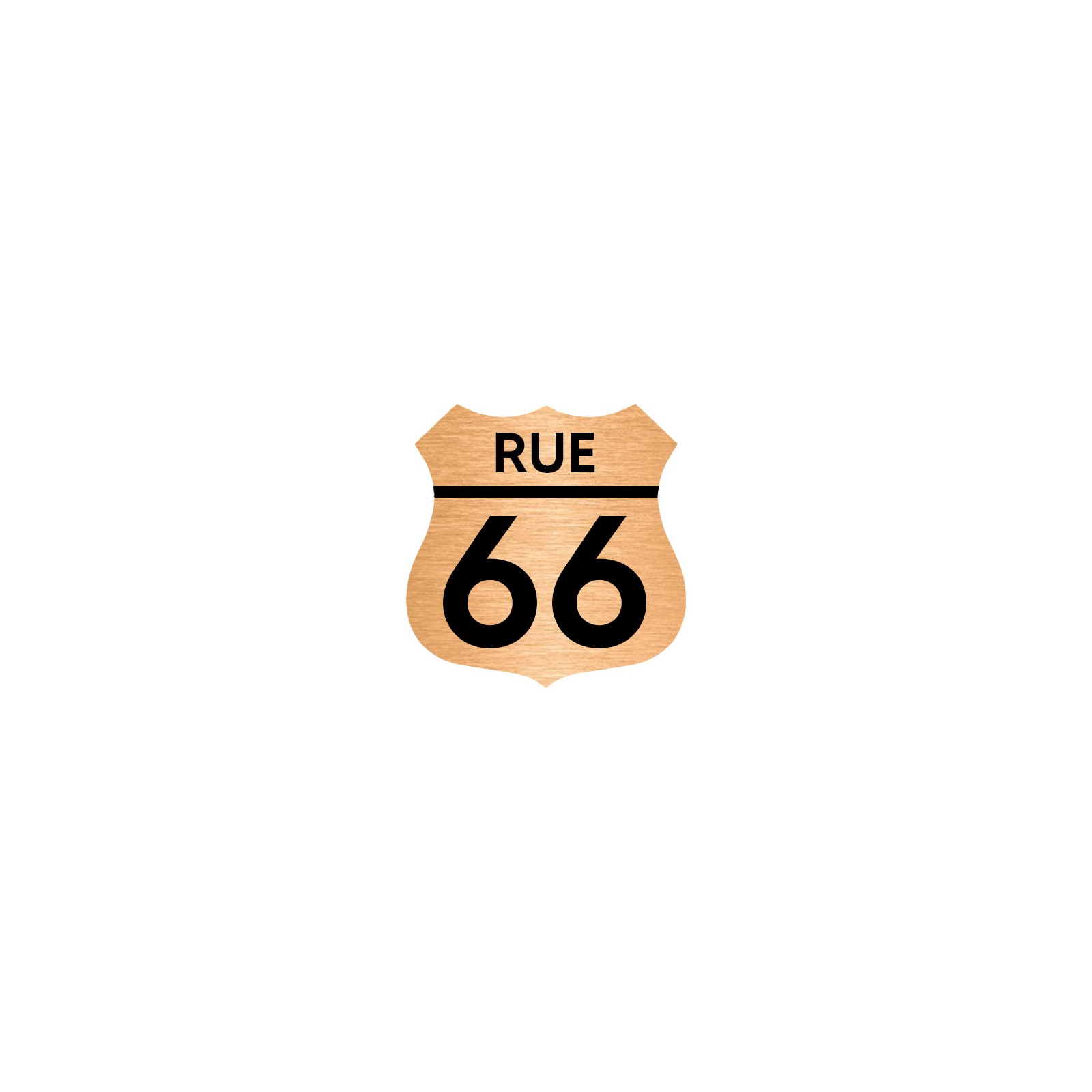 Numéro fantaisie personnalisable pour boite aux lettres couleur cuivre chiffres noirs - Modèle Route 66