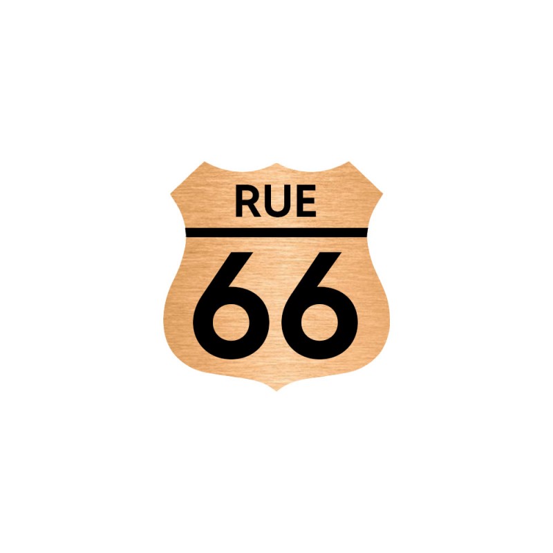 Numéro fantaisie personnalisable pour boite aux lettres couleur cuivre chiffres noirs - Modèle Route 66