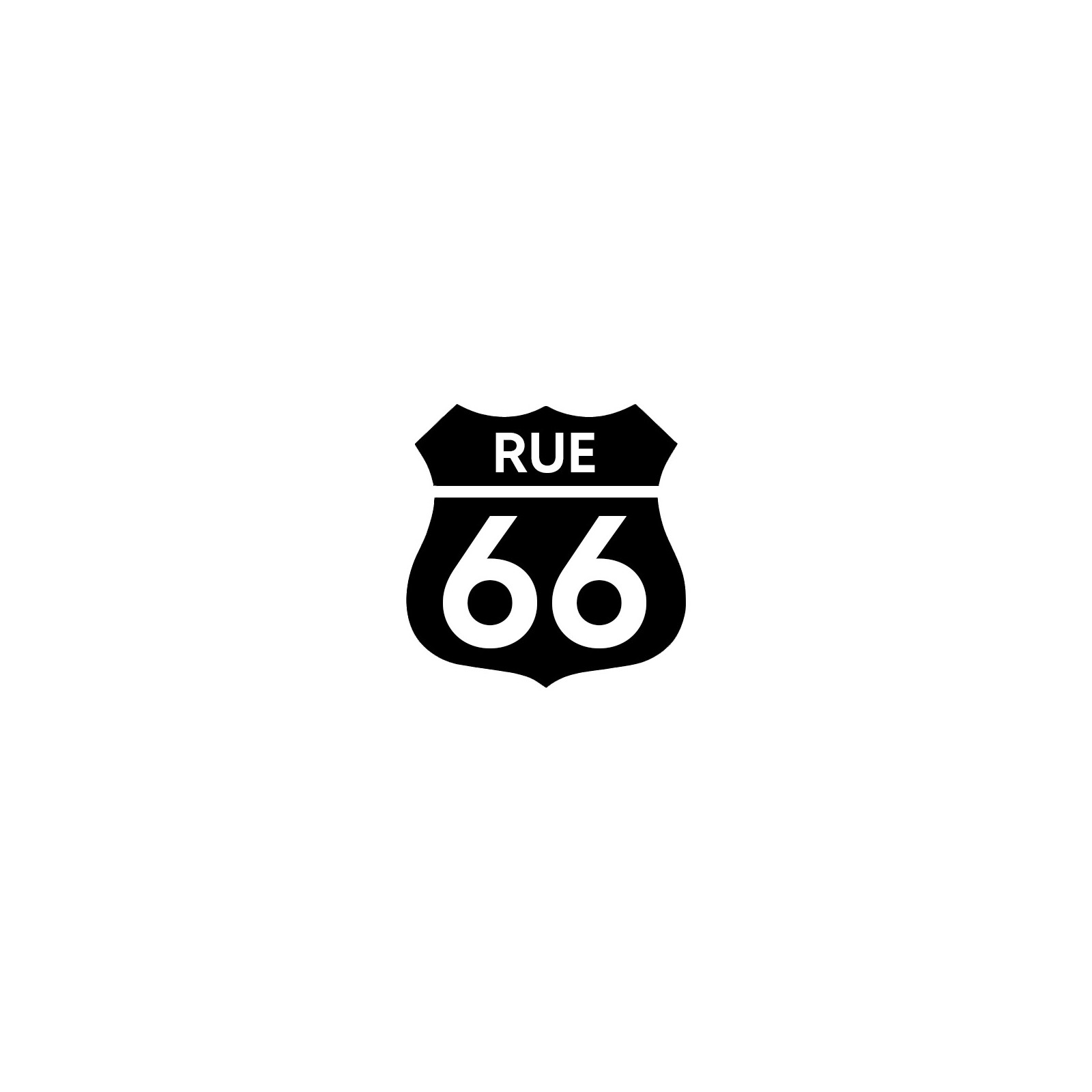 Numéro fantaisie personnalisable pour boite aux lettres couleur noir chiffres blancs - Modèle Route 66