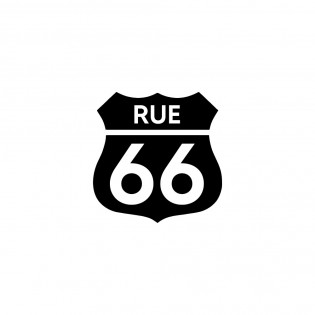 Numéro fantaisie personnalisable pour boite aux lettres couleur noir chiffres blancs - Modèle Route 66