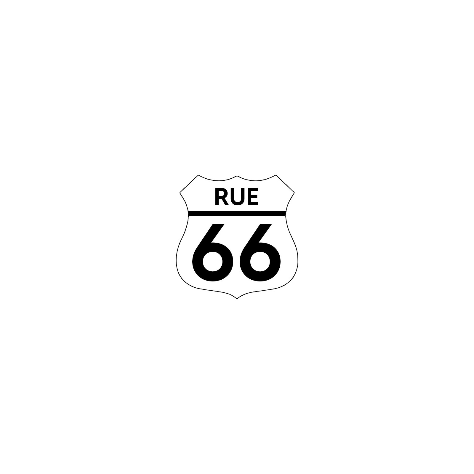 Numéro fantaisie personnalisable pour boite aux lettres couleur blanc chiffres noirs - Modèle Route 66