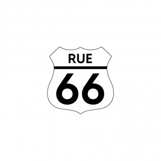 Numéro fantaisie personnalisable pour boite aux lettres couleur blanc chiffres noirs - Modèle Route 66