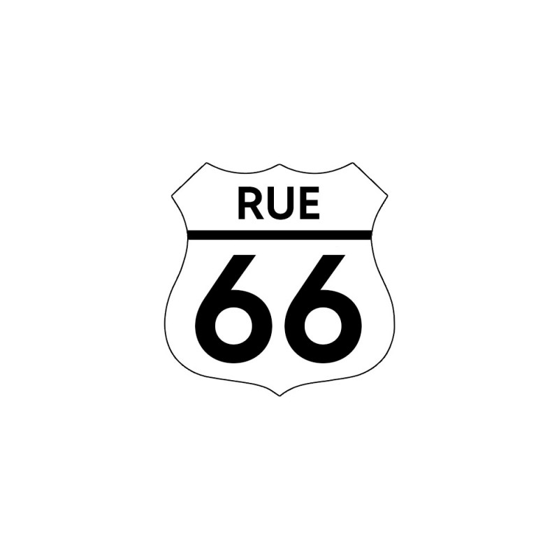 Numéro fantaisie personnalisable pour boite aux lettres couleur blanc chiffres noirs - Modèle Route 66
