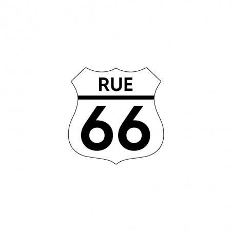 Numéro fantaisie personnalisable pour boite aux lettres couleur blanc chiffres noirs - Modèle Route 66