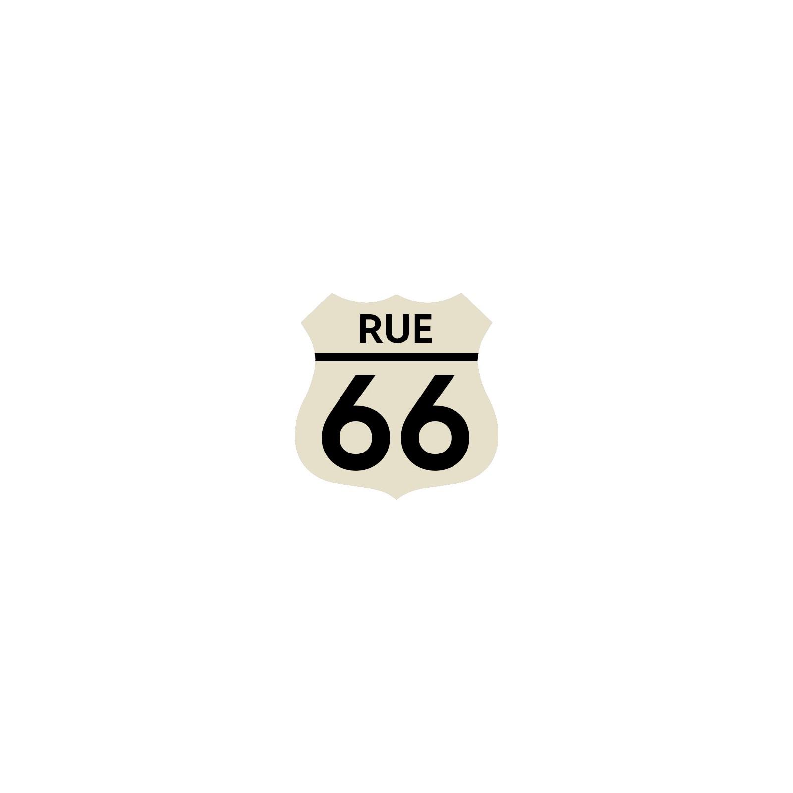 Numéro fantaisie personnalisable pour boite aux lettres couleur beige chiffres noirs - Modèle Route 66