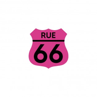 Numéro fantaisie personnalisable pour boite aux lettres couleur rose chiffres noirs - Modèle Route 66