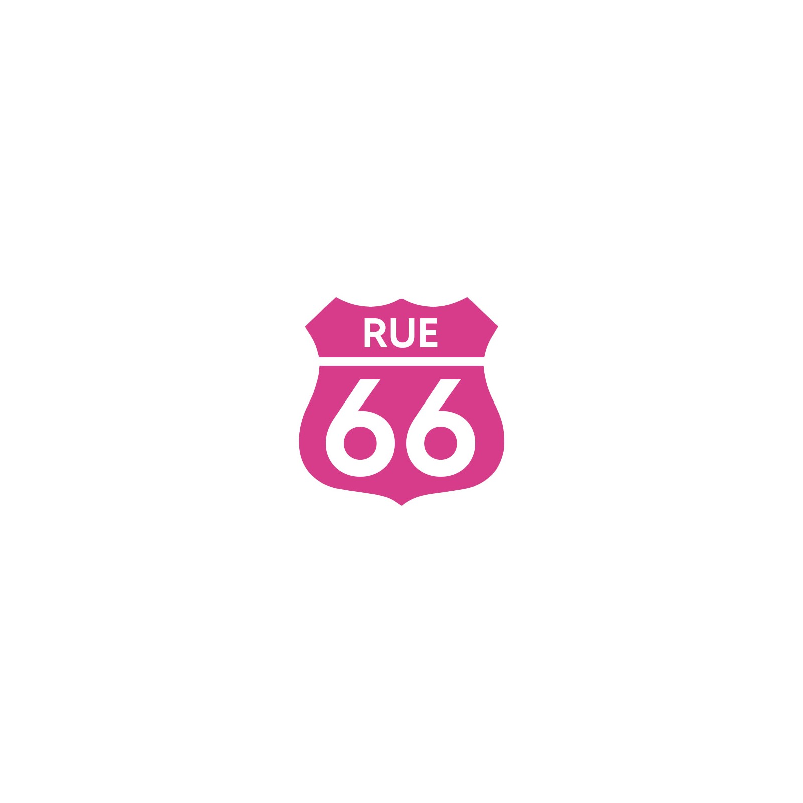 Numéro fantaisie personnalisable pour boite aux lettres couleur rose chiffres blancs - Modèle Route 66