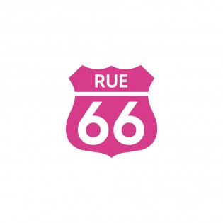 Numéro fantaisie personnalisable pour boite aux lettres couleur rose chiffres blancs - Modèle Route 66