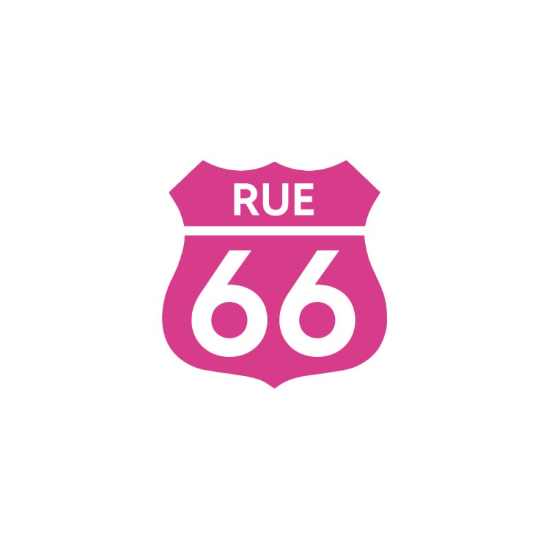 Numéro fantaisie personnalisable pour boite aux lettres couleur rose chiffres blancs - Modèle Route 66 Numéro fantaisie personnalisable pour boite aux lettres couleur rose chiffres blancs - Modèle Route 66