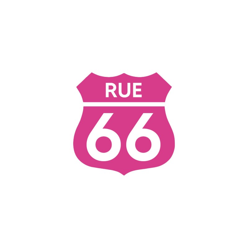 Numéro fantaisie personnalisable pour boite aux lettres couleur rose chiffres blancs - Modèle Route 66