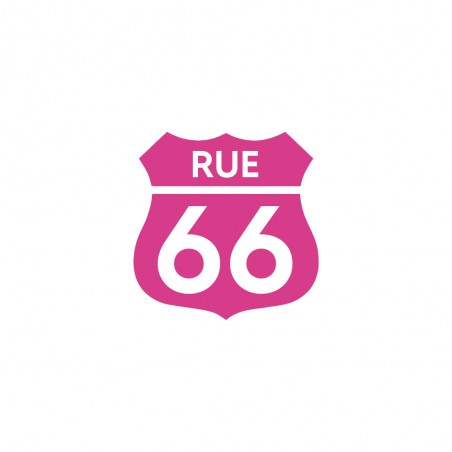 Numéro fantaisie personnalisable pour boite aux lettres couleur rose chiffres blancs - Modèle Route 66