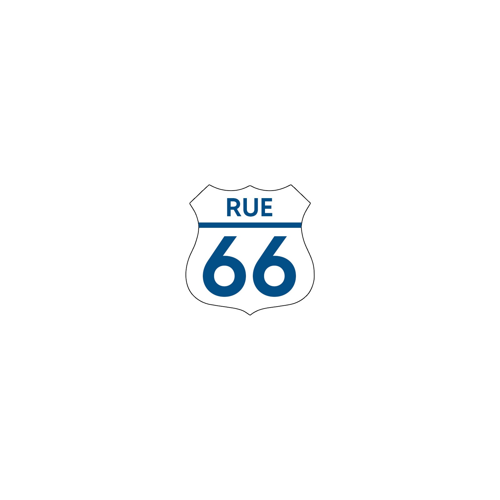 Numéro fantaisie personnalisable pour boite aux lettres couleur blanc chiffres bleus - Modèle Route 66