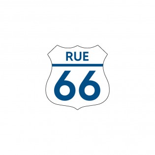 Numéro fantaisie personnalisable pour boite aux lettres couleur blanc chiffres bleus - Modèle Route 66