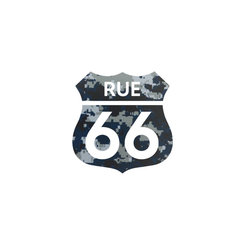 Numéro fantaisie personnalisable pour boite aux lettres couleur Camo Bleu chiffres blancs - Modèle Route 66