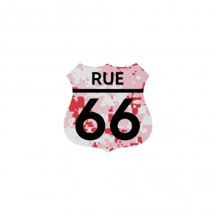 Numéro fantaisie personnalisable pour boite aux lettres couleur Camo Rose chiffres noirs - Modèle Route 66